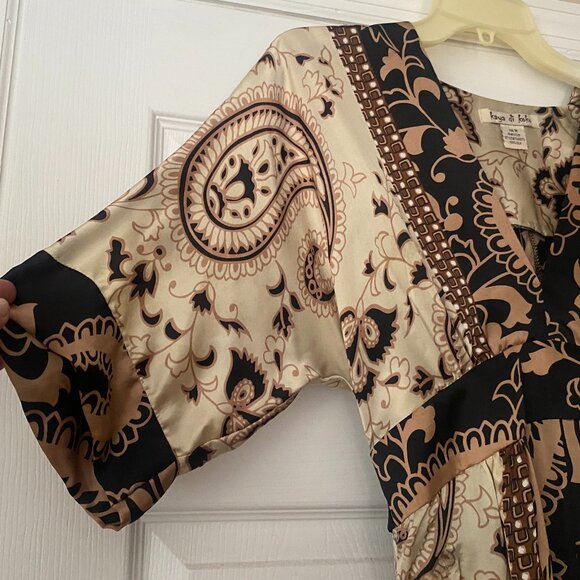 Urban Outfitters 100% silk Paisley Y2K Kimono Back wrap Tied Mini Dress *MEDIUM* - Picture 2 of 5